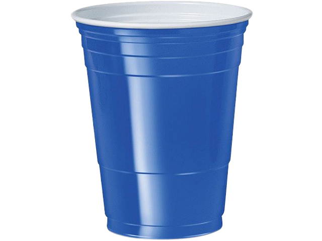 Solo Cup P16BCT 16 oz. Plastic Cold Party Cups, 1000 / Carton - Blue