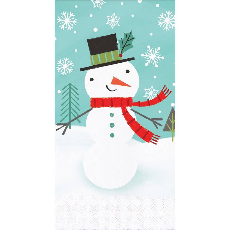 48ct Winter Snowman Guest Towels
