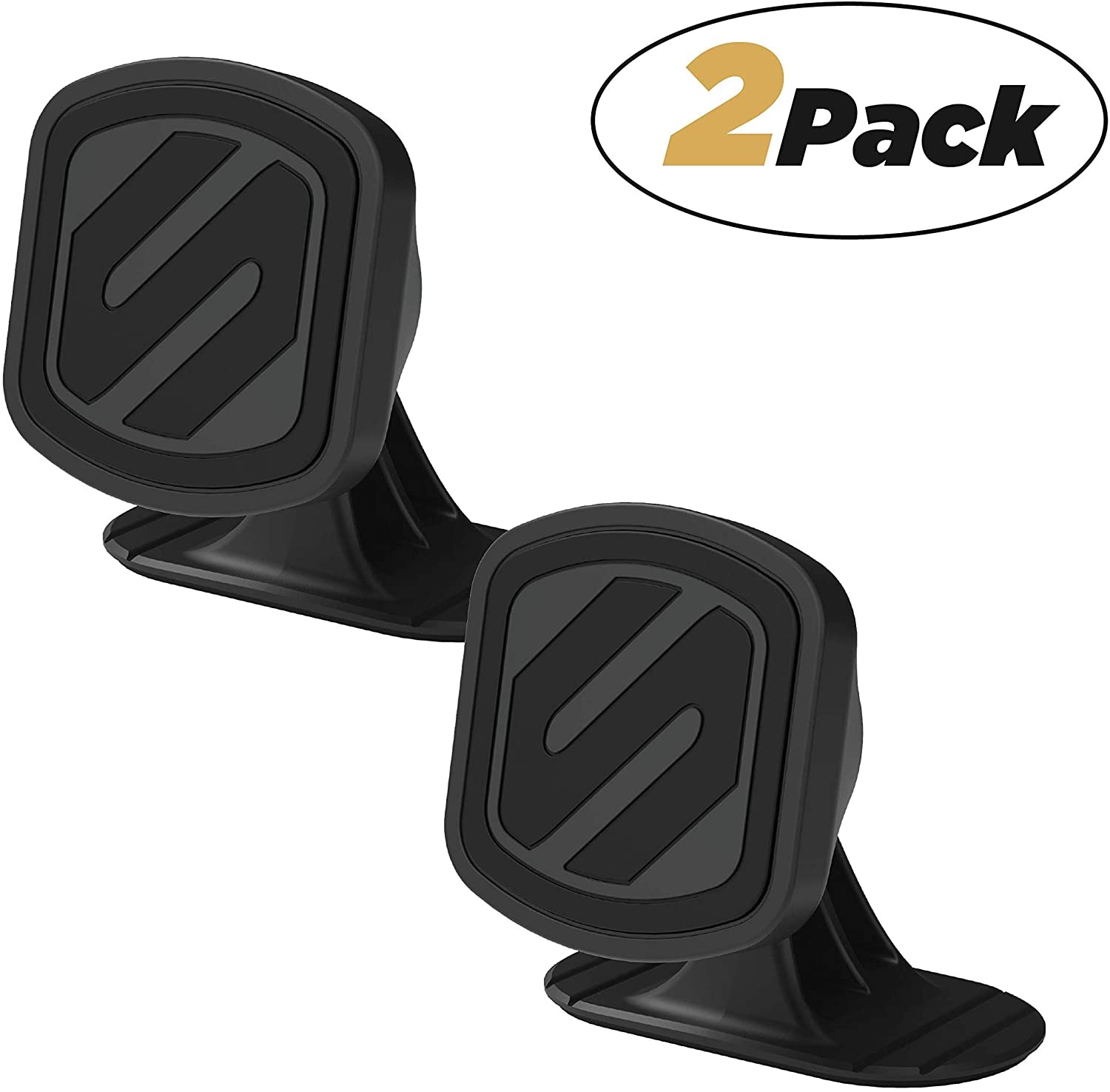 SCOSCHE MMD-2PKXCES0 MagicMount Magnetic Horizontal Dash Mount Holder for Mobile Devices, Black (Pack of 2)
