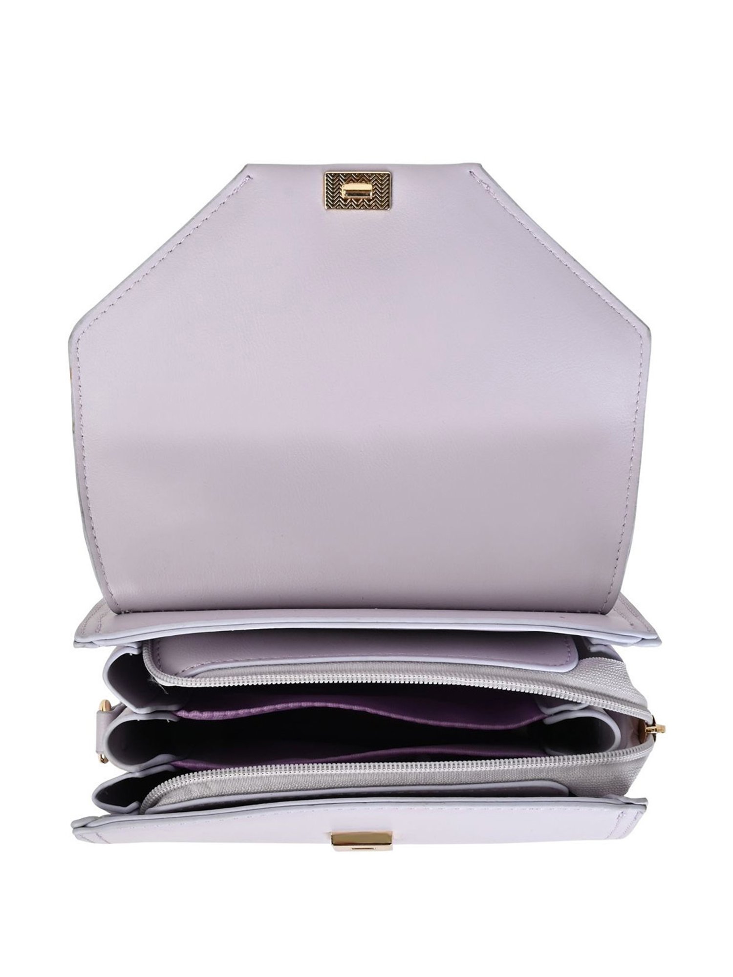 Rocia by Regal Purple PU Embroidered Satchel Handbag