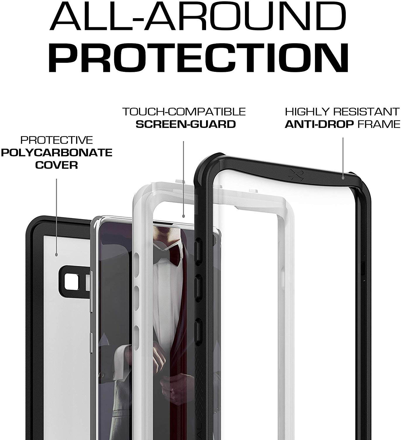 Ghostek Nautical Galaxy S10e Waterproof Case with Screen Protector Super Heavy Duty Protection Rugged Shockproof Full Body Underwater Watertight Seal Cover for 2019 Galaxy S10e (5.8 Inch) - (Black)