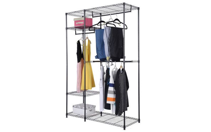 Home Basics Over the Door Metal Closet Rod, Silver