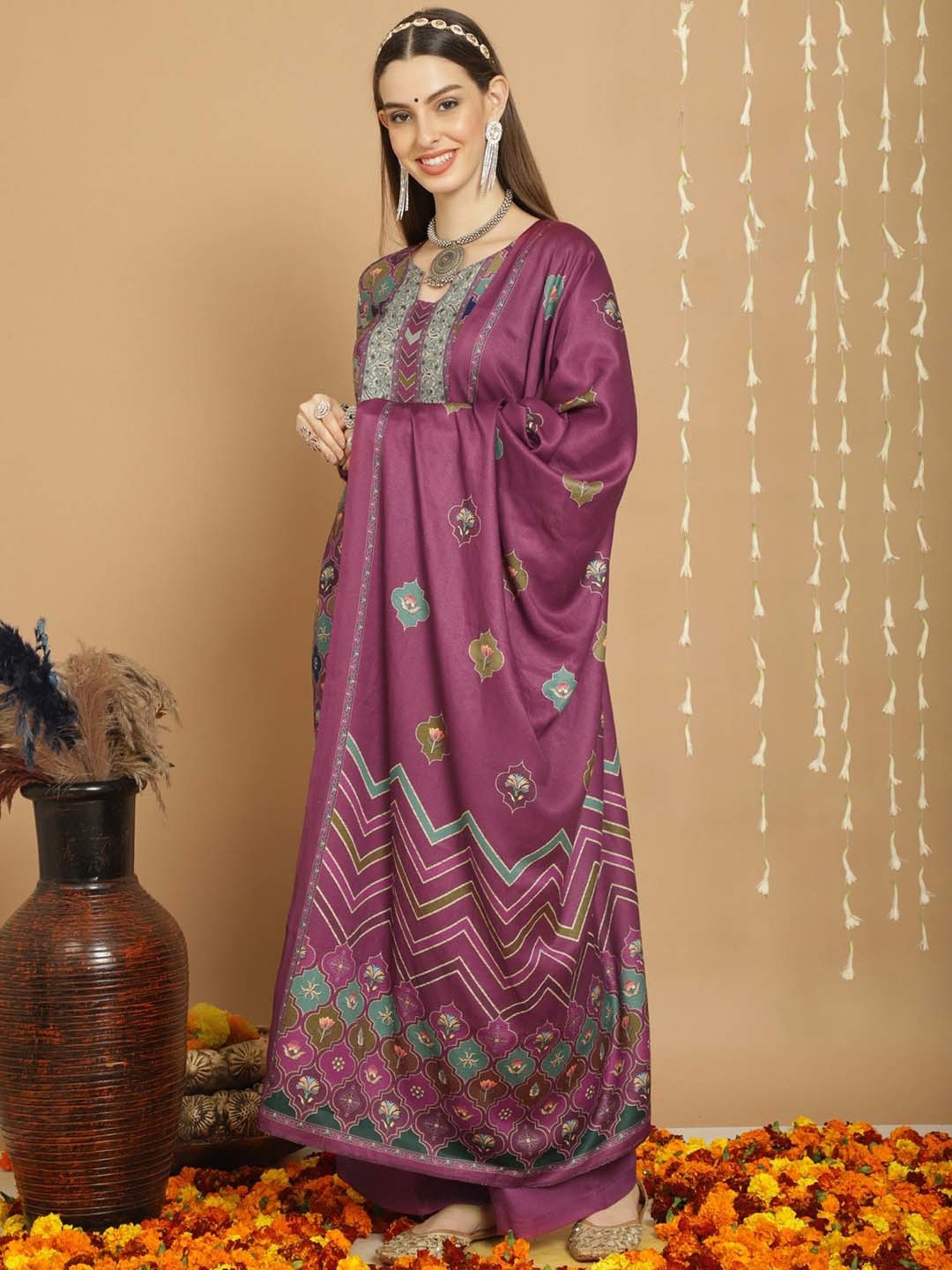 Stylee LIFESTYLE Multicolor Printed Unstitiched Dress Material