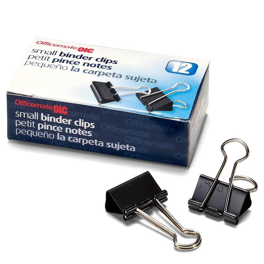 OIC Binder Clip Small - 0.75" Width - 12 / Box - Black