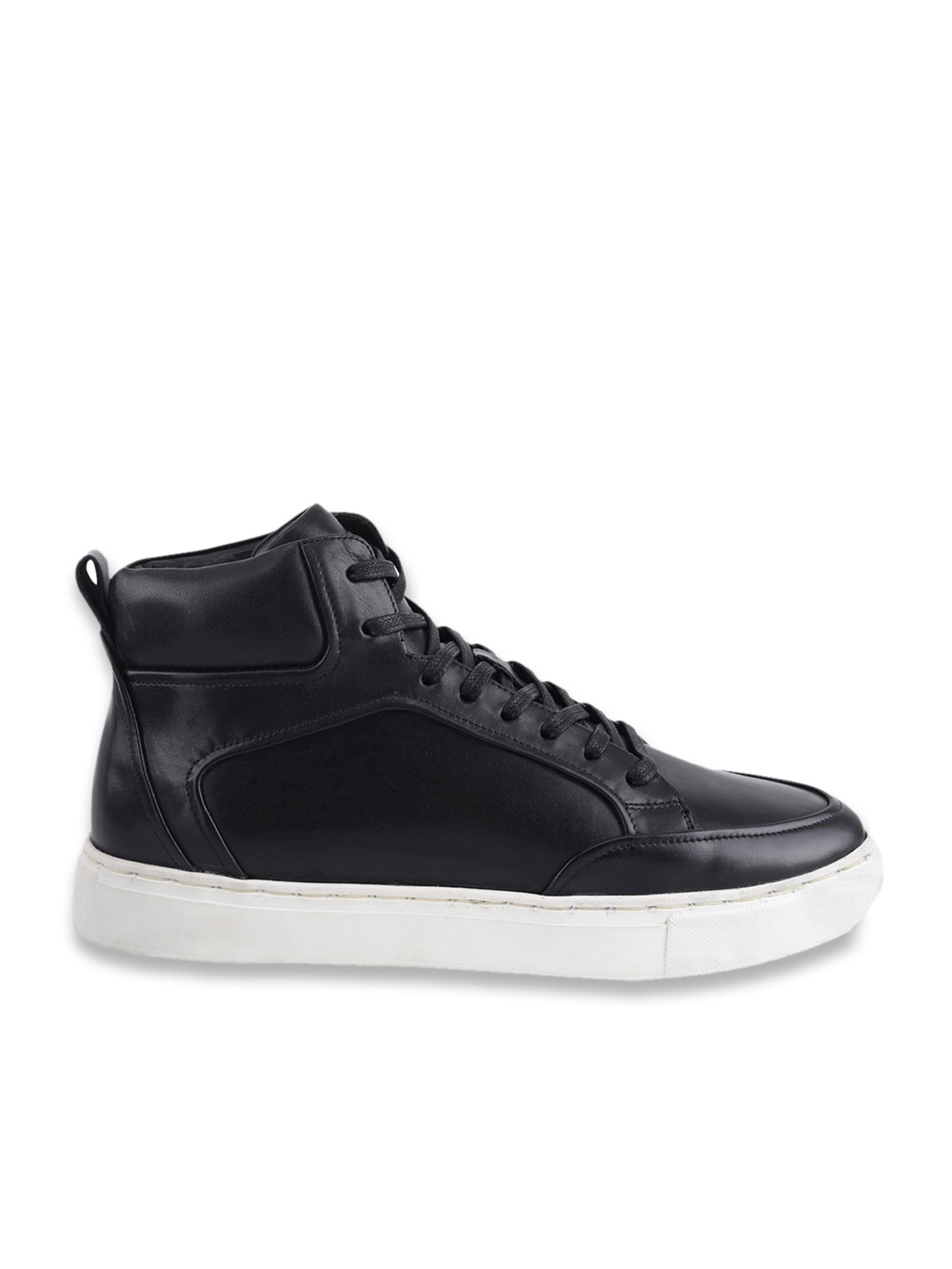 Ezok Men's Black Ankle High Sneakers
