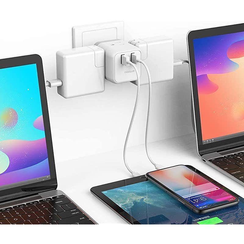 to Europe Plug Adapter European Travel Plug Adapter TESSAN Wall Power Adapter with 2 B Charging Ports Outlet Adaptor for A to Most of Europe France Germany Italy Greece Spain IcelandType C