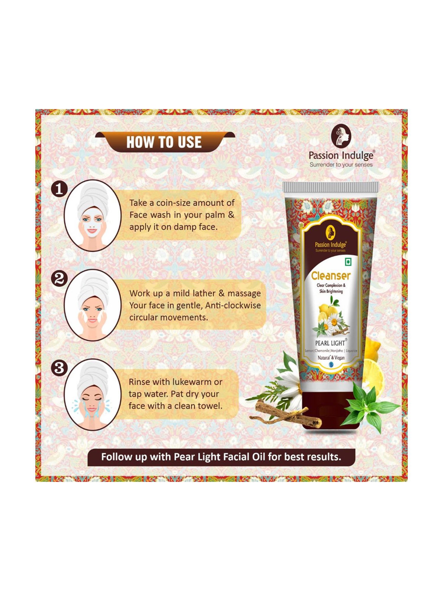 Passion Indulge Pearl Light Spot Reduction & Skin Lightening Cleanser - 100 ml