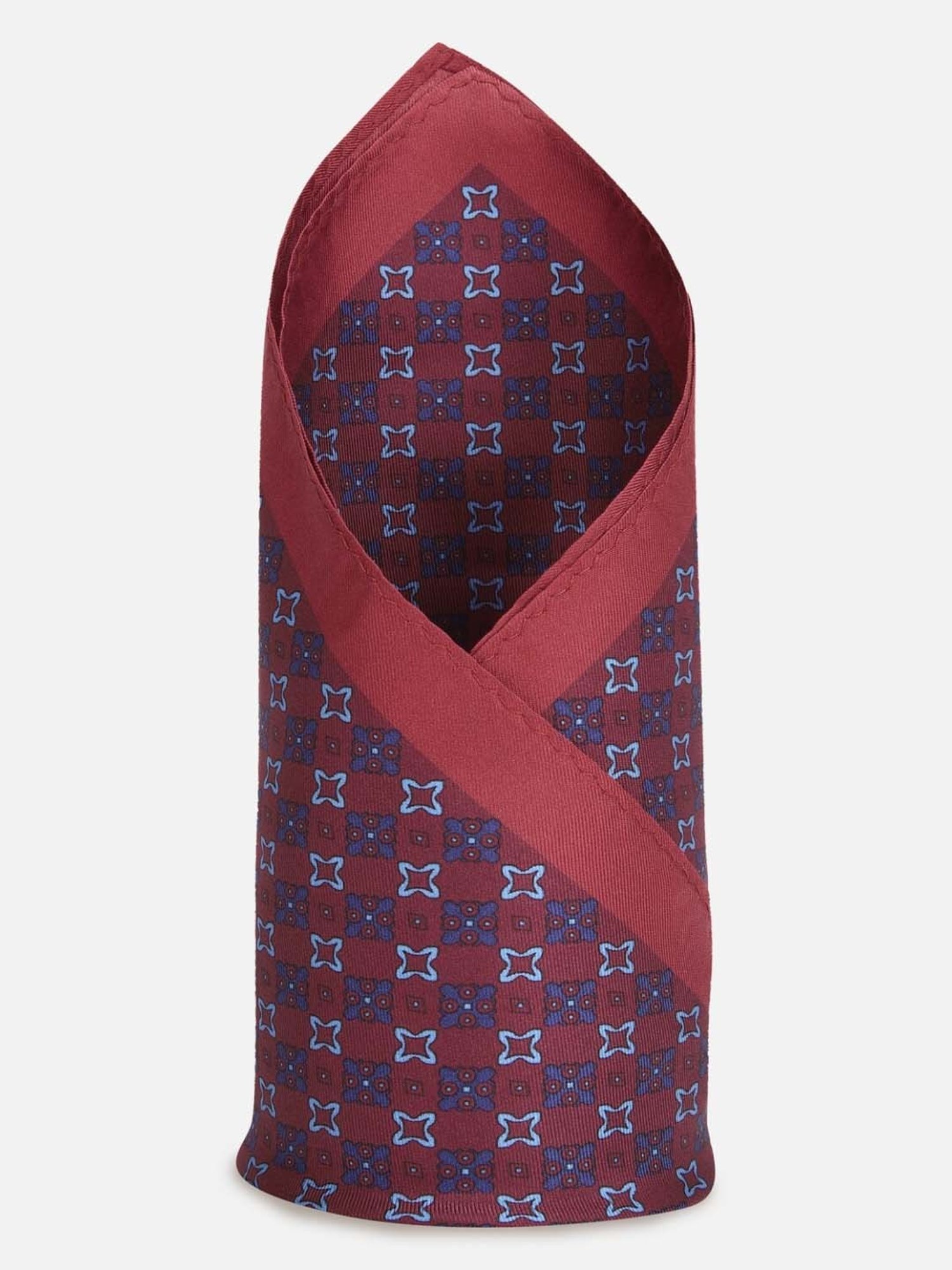 Van Heusen Maroon Printed Pocket Square