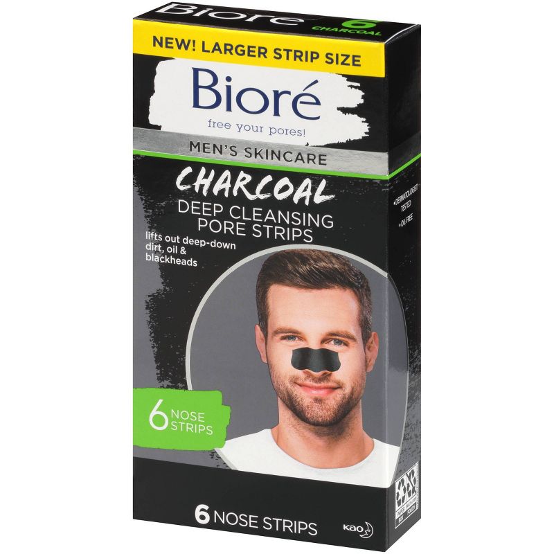 Biore Men's Charcoal Deep Cleansing Pore Strips - 6ct