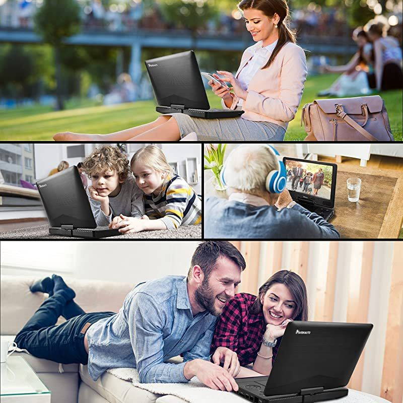 12 inch Portable Blu Ray DVD Player with Rechargeable Battery Support HDMI Out MP4 1080P Dolby Audio Sync Screen USB SD