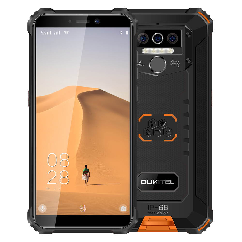 OUKITEL WP5 4G Rugged SmartPhone Quad Core 4GB 32GB 8000mAh Mobile Phone 5.5 Inch Waterproof MT6761 Triple Camera Phone