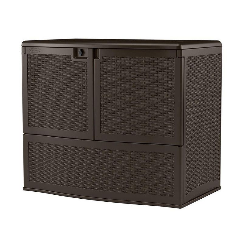 Suncast 195 Gallon Patio Storage &Entertaining Station w/ 33 Gal. Garbage Can