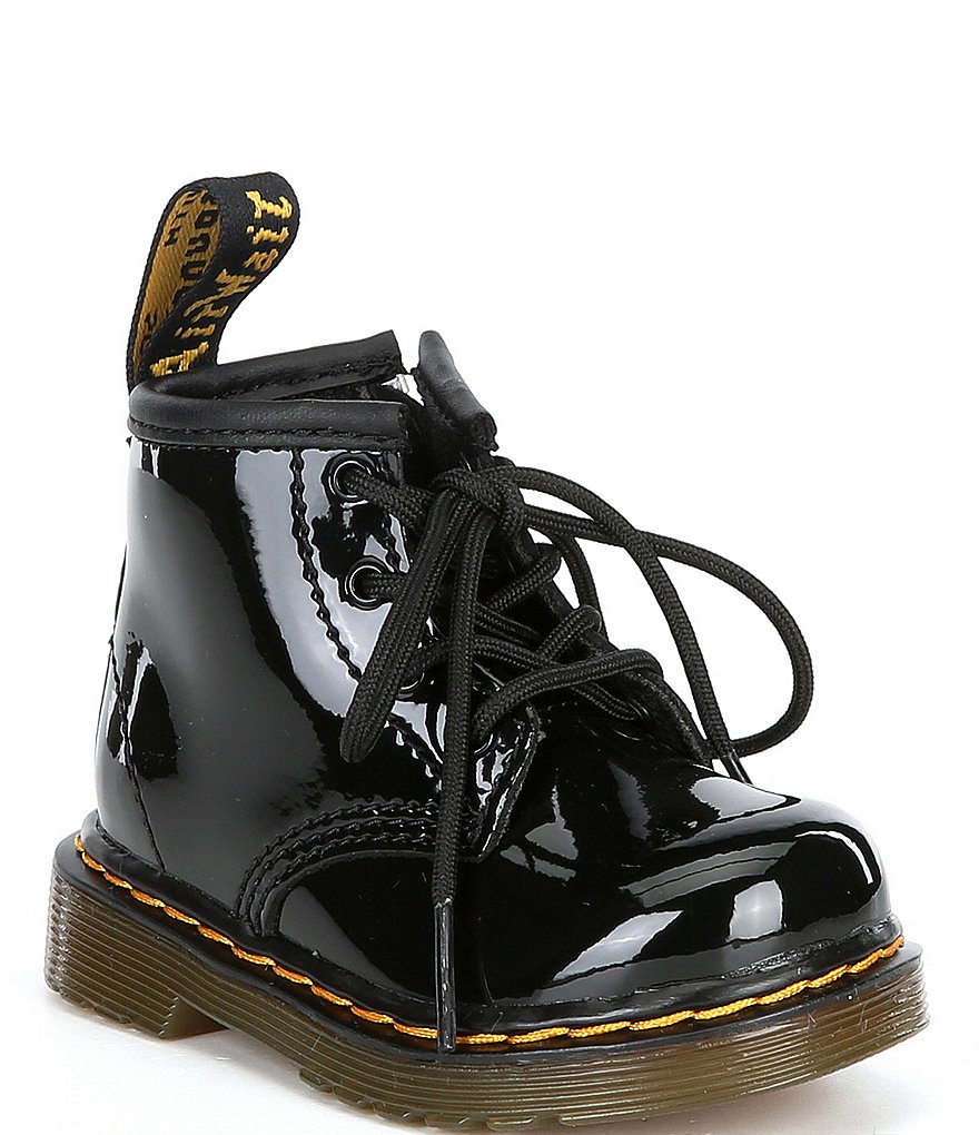 Dr. Martens Girls' Zip-Up Patent Leather Combat Boots (Infant)
