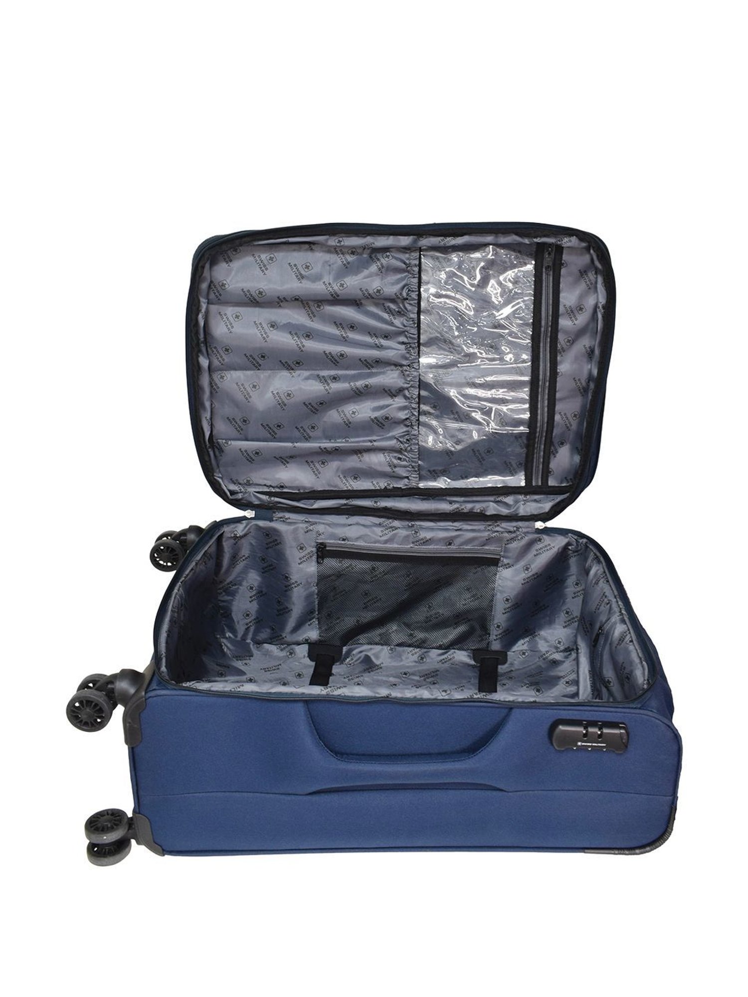 Swiss Military Navy 8 Wheels Large Check-in Luggage