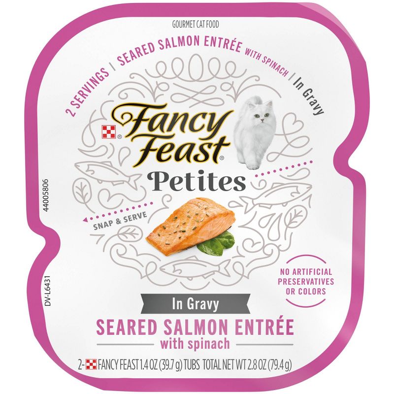 Fancy Feast Petites Sauteed Salmon with Spinach in Gravy Wet Cat Food - 2.8oz