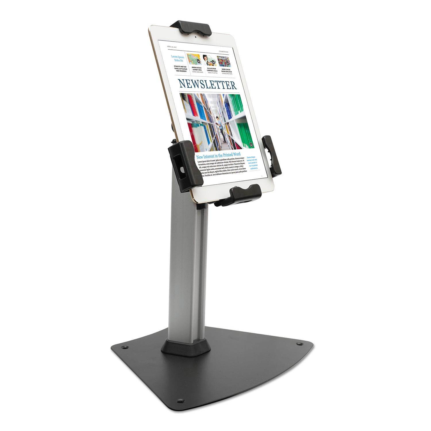 Kantek TS950 Tablet Kiosk Desktop Stand For 7" To 10" Tablets, Silver