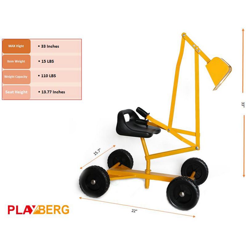 PLAYBERG Metal Sand Digger Toy Crane with wheels