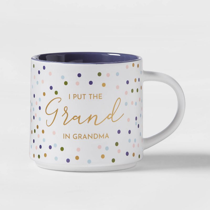 16oz Stoneware I Put The Grand In Grandma Stacking Mug White - Threshold™