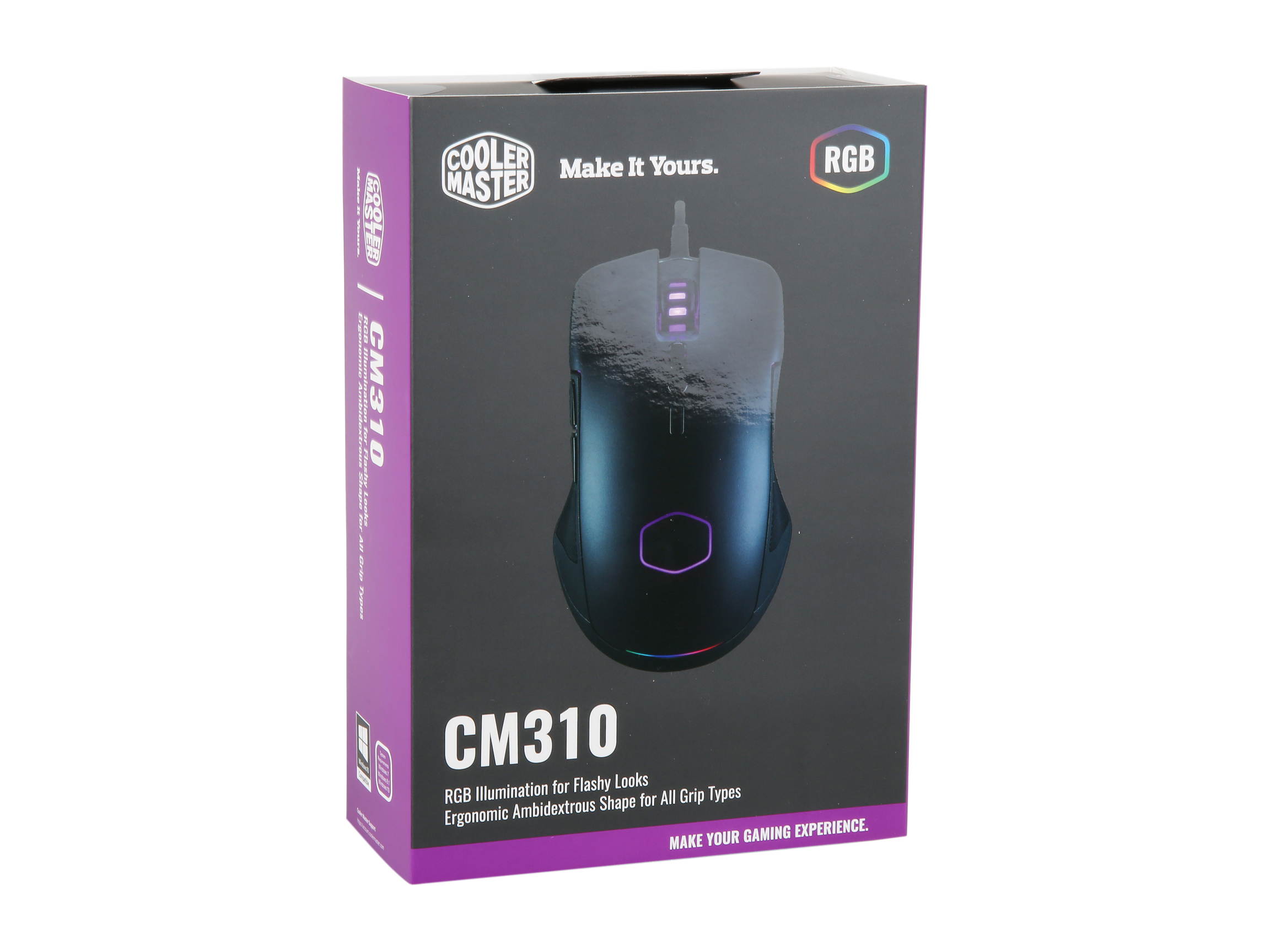 Cooler Master MasterMouse MM530 Ergonomic Gaming Mouse with Precision 12000 DPI Sensor and Durable PBT Buttons w/ Omron Switches