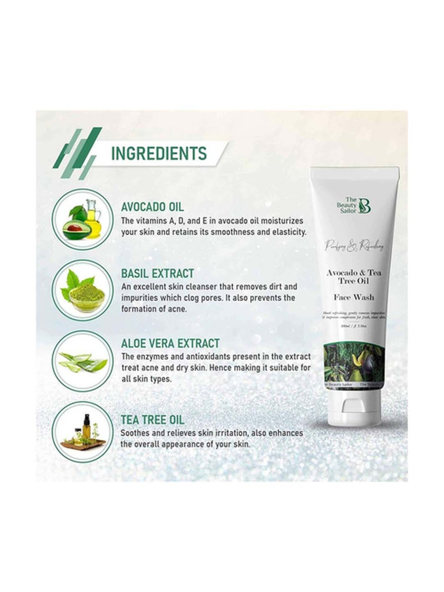 The Beauty Sailor Avocado & Tea Tree Oil Face Wash Pack of 2 - 200 ml