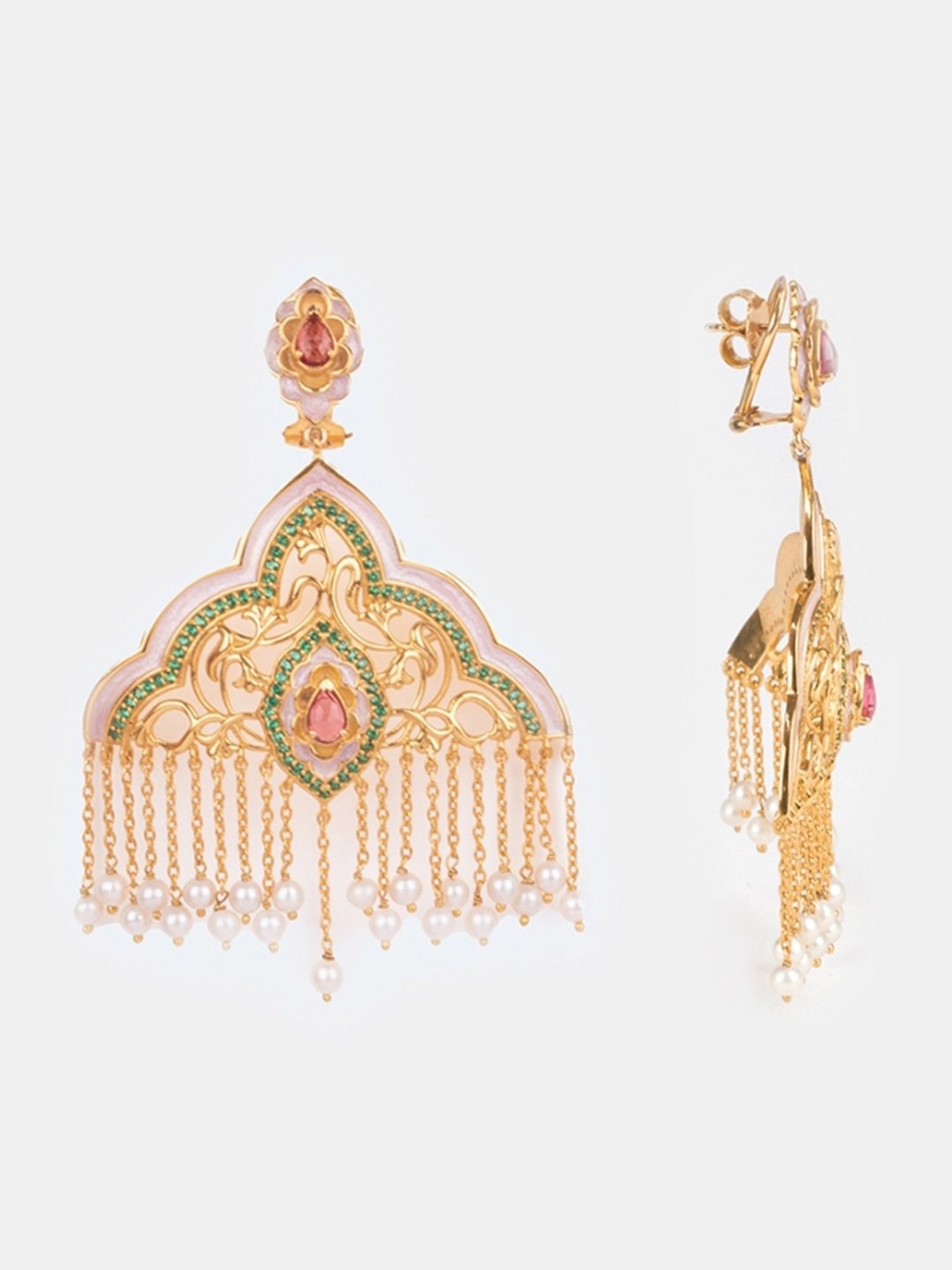 Shaya 92.5 Sterling Silver Yellow Gold Shaadi Squad Bindaas Bahu Earrings for Women