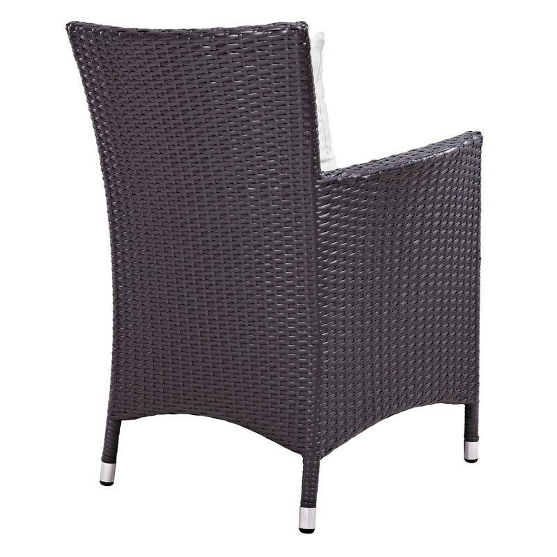 Convene Dining Outdoor Patio Armchair in Espresso White - Modway