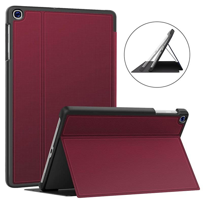 Galaxy Tab A 10.1 Case 2019, Premium Shock Proof Stand Folio Case,Multi- Viewing Angles, Soft TPU Back Cover for Samsung Galaxy Tab A 10.1 inch Tablet [SM-T510/T515/T517],Wine