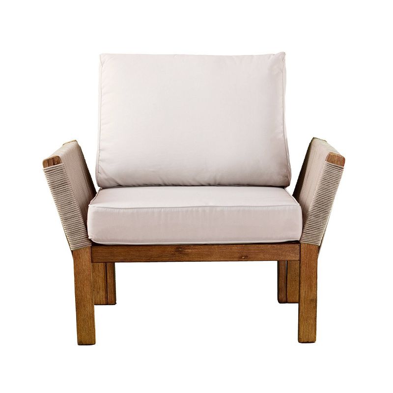 Celadon Indoor/Outdoor Armchair - Natural and White - Aiden Lane