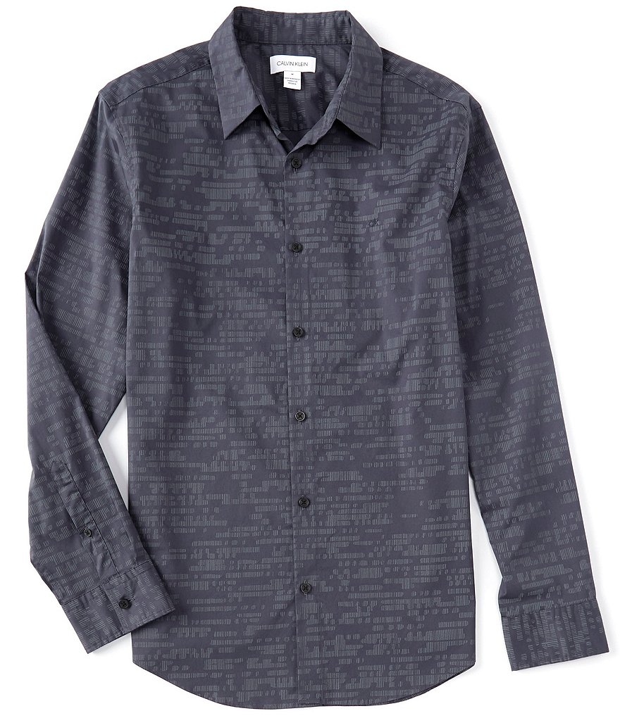 Calvin Klein Barcode Stretch Long-Sleeve Woven Shirt