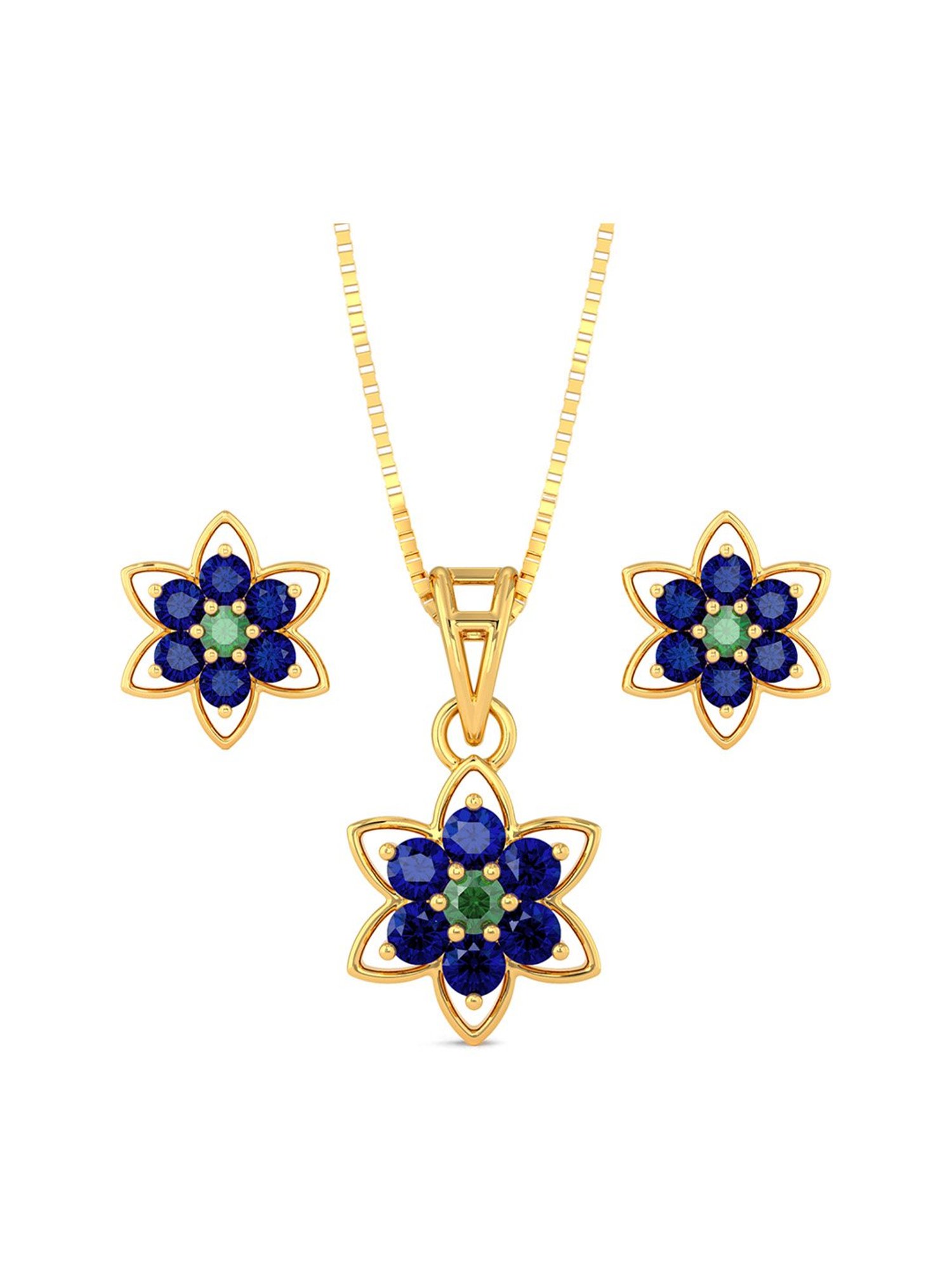Joyalukkas 22k Gold Floral Pendant Set for Women