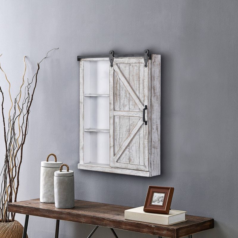 Winona Farmhouse Barn Door Cabinet Mirror - FirsTime