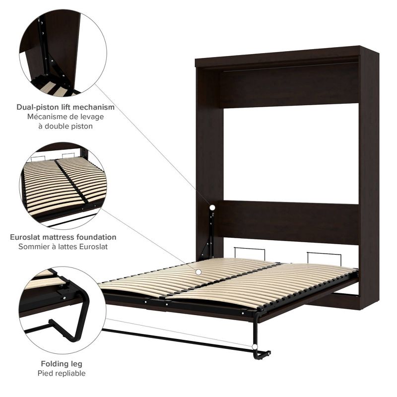115" Queen Wall Bed Kit Chocolate - Bestar
