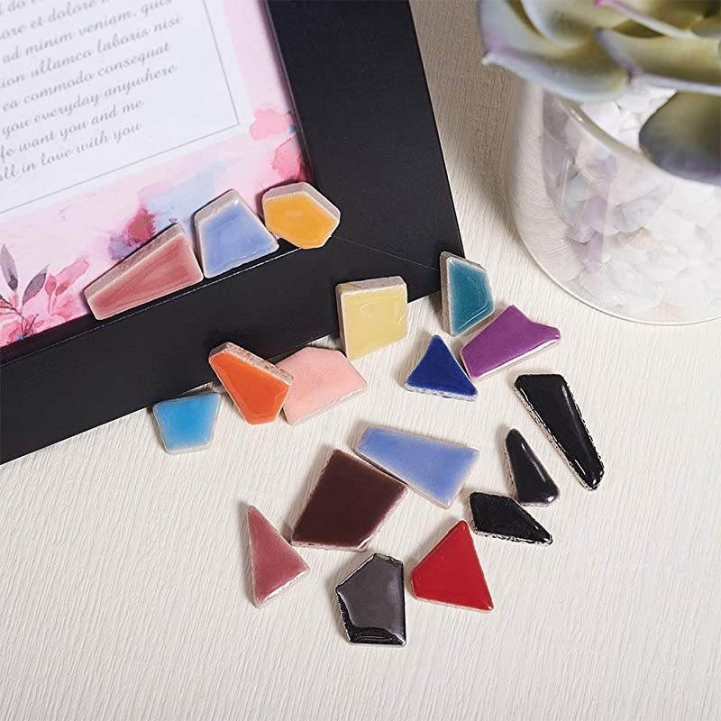 250g Ceramic Mosaic Tiles Pieces Chips Vases Picture Frames Flowerpots Mosaic Pieces for DIY Crafts Home Decoration Arts