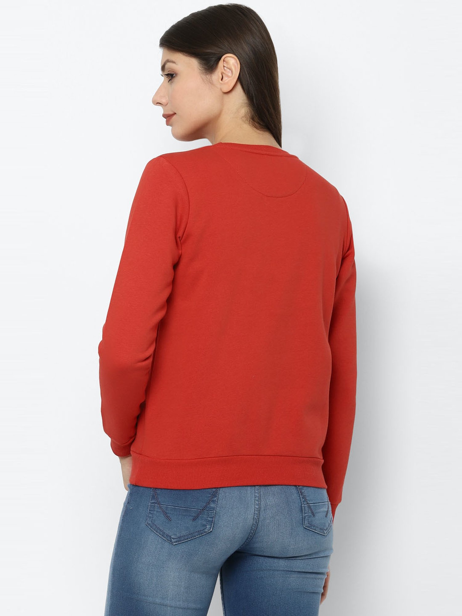 Allen Solly Red Printed Sweatshirt