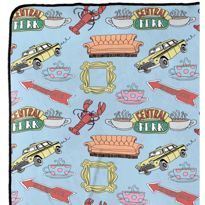 62"x90" Friends Spring Doodle Blanket