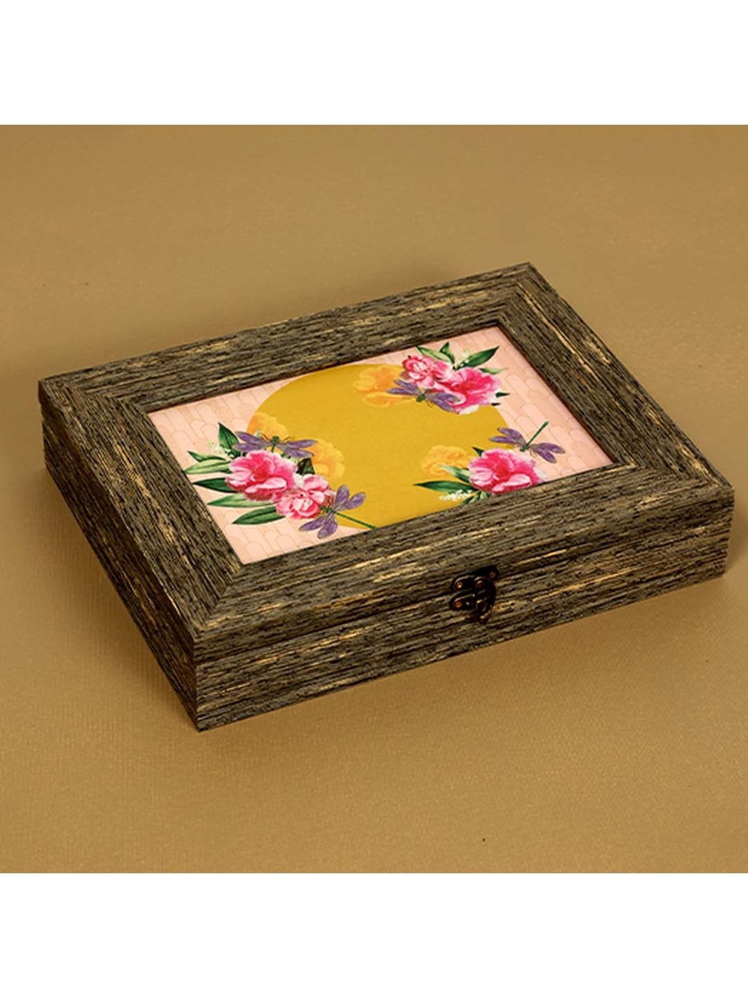 ICRAFT Mello Series Mustard & Brown Mdf Large Storage Box