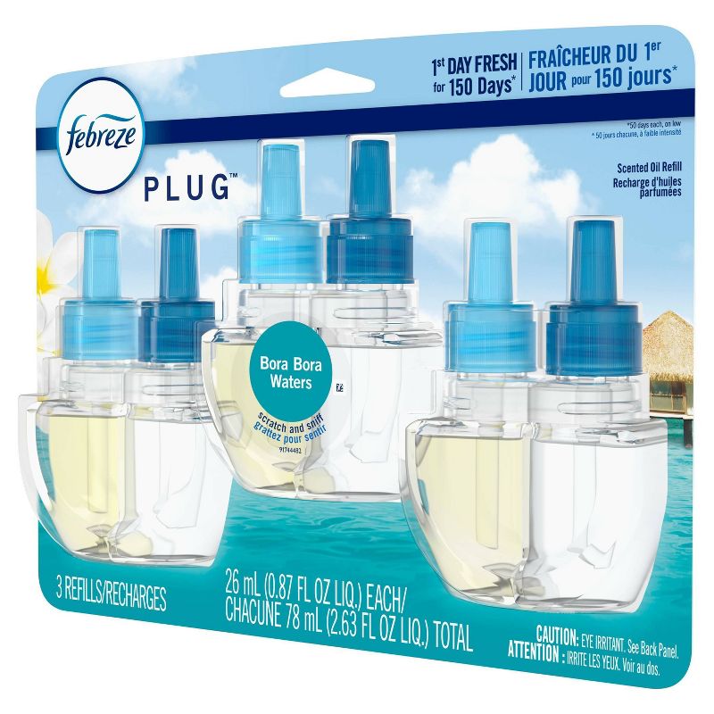 Febreze Plug Bora Bora Waters Refill with Fade Defy Technology - 3ct