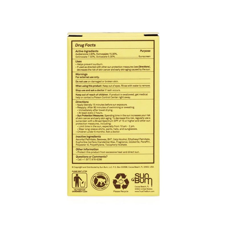 Sun Bum Sunscreen Face Stick - SPF 30 - 0.45oz