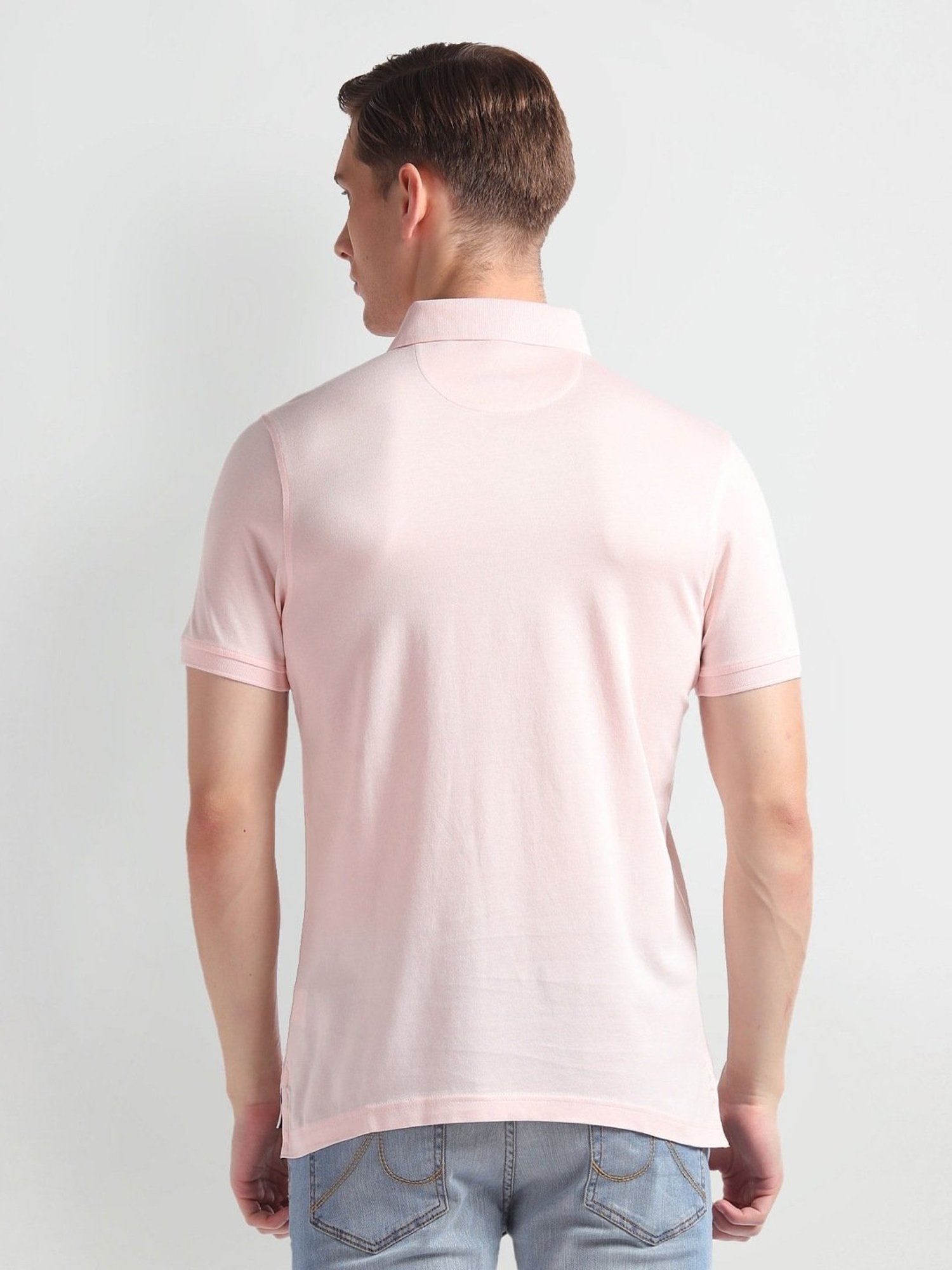 Arrow Pink Cotton Regular Fit Polo T-Shirt