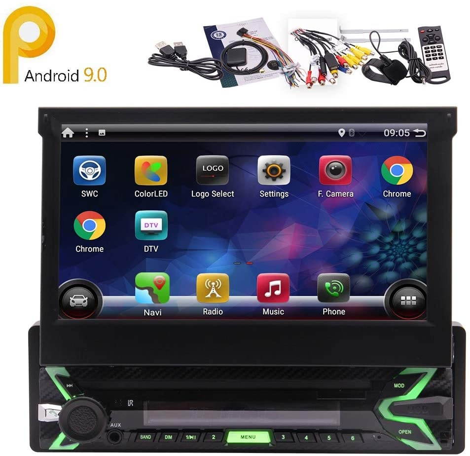 EINCAR Android 9.0 Car Stereo Single Din with GPS Navigation in Dash WiFi Bluetooth 1 Din Headunit Car Auto Video Radio Player Fastboot AUX-in USB SD 7 Inch Capacitive Touch Screen