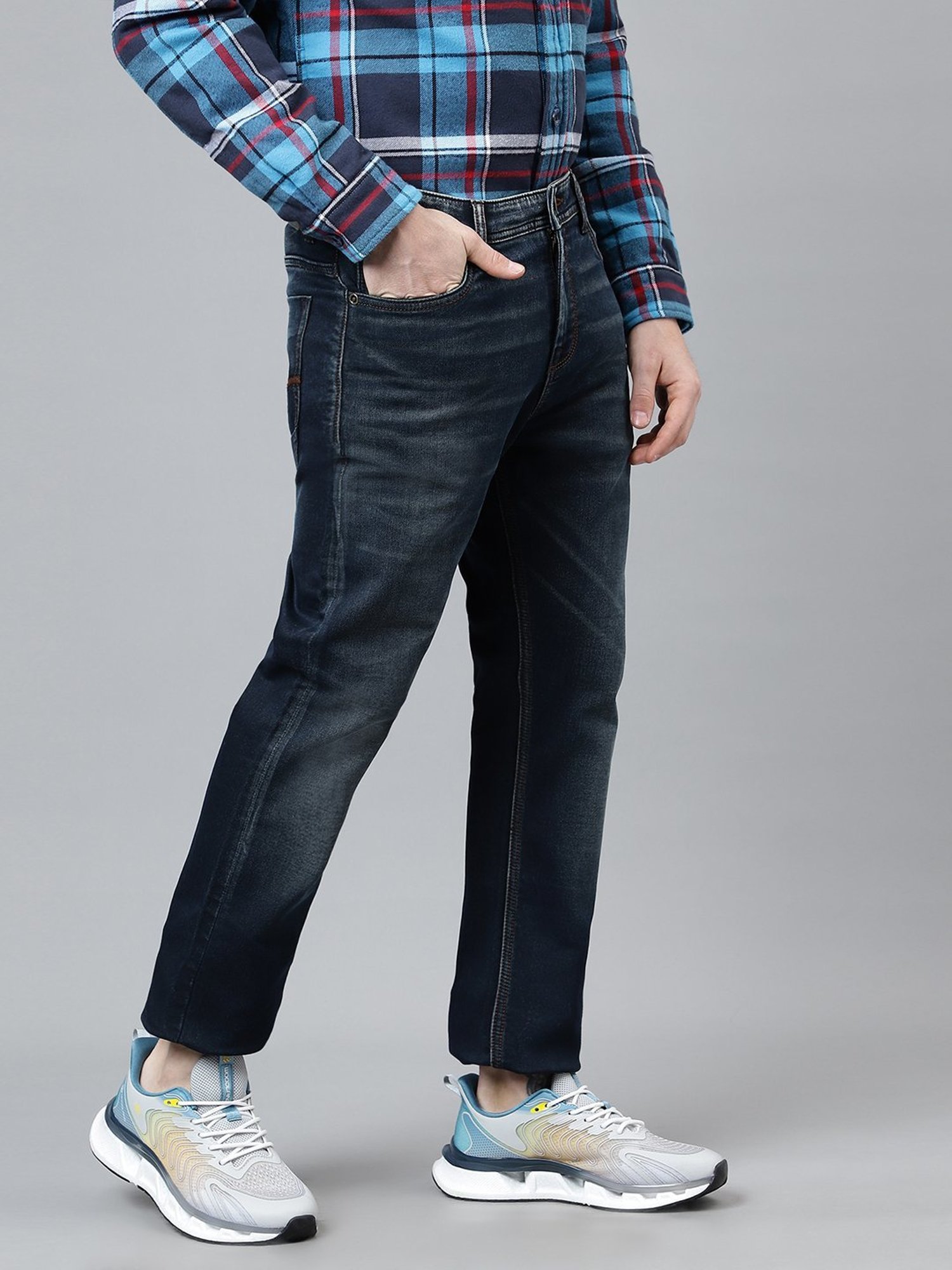 Woodland Purple Cotton Regular Fit Jeans