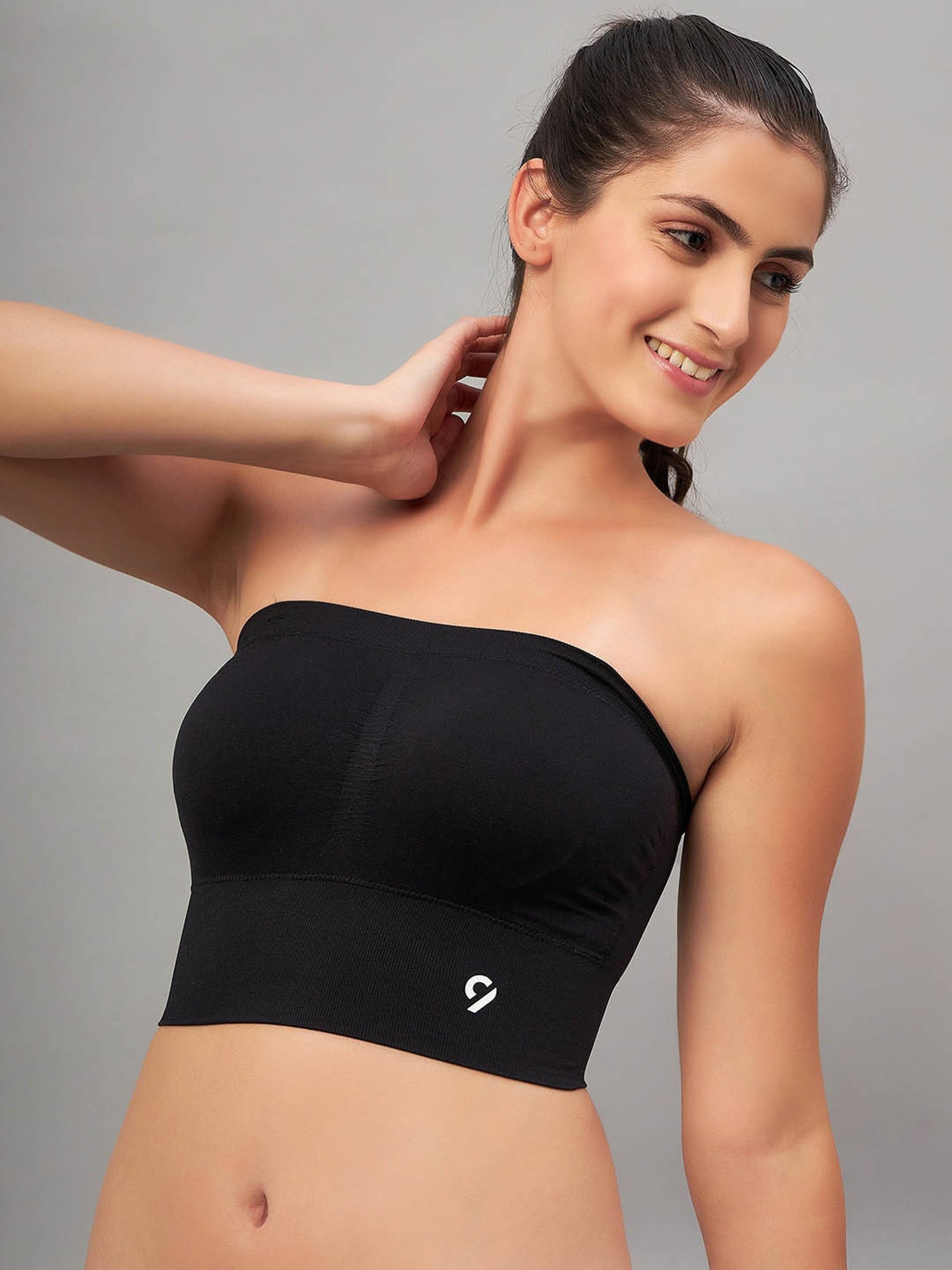 C9 Airwear Black Logo Print Full Coverage Bralette Bra