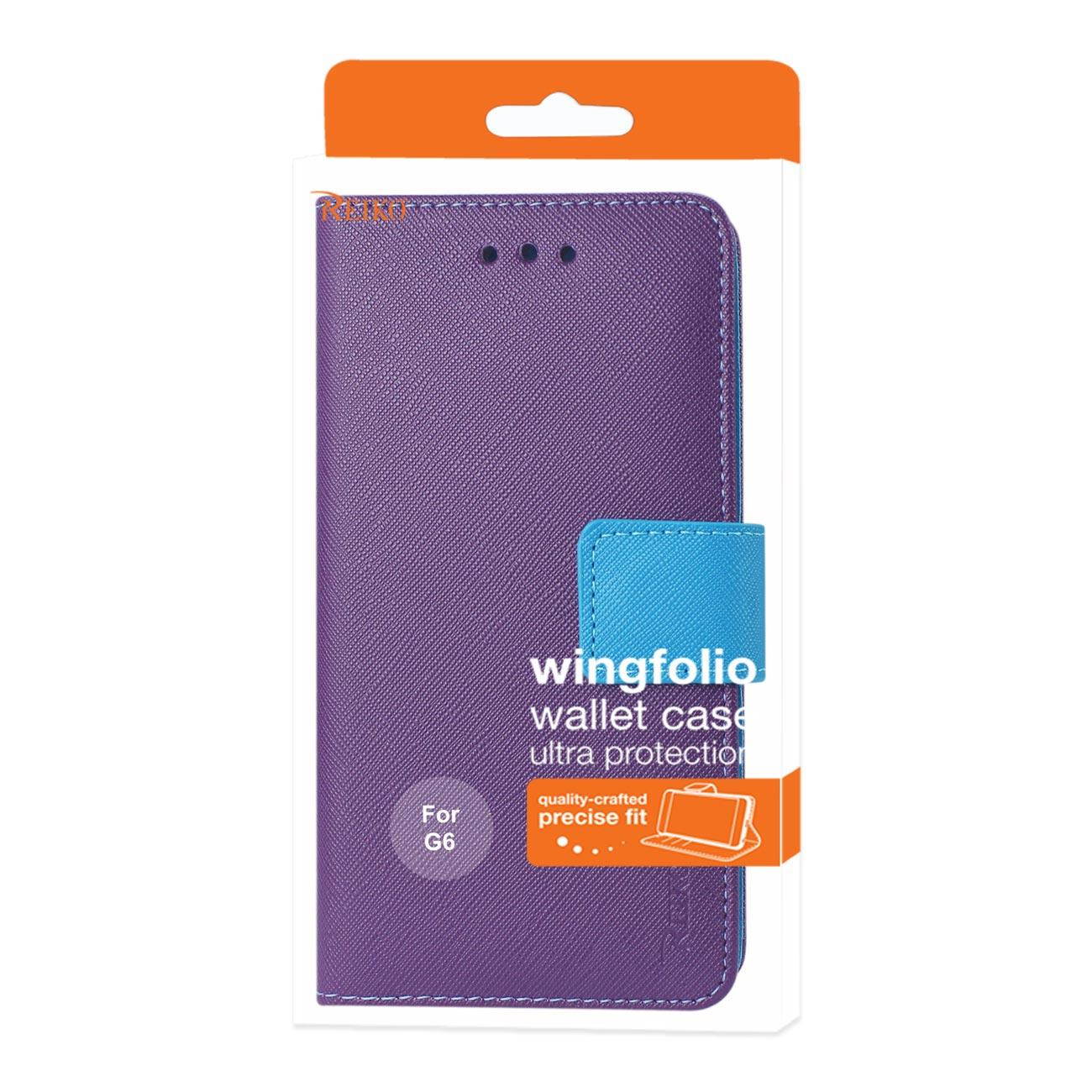 REIKO LG G6 3-IN-1 WALLET CASE IN PURPLE