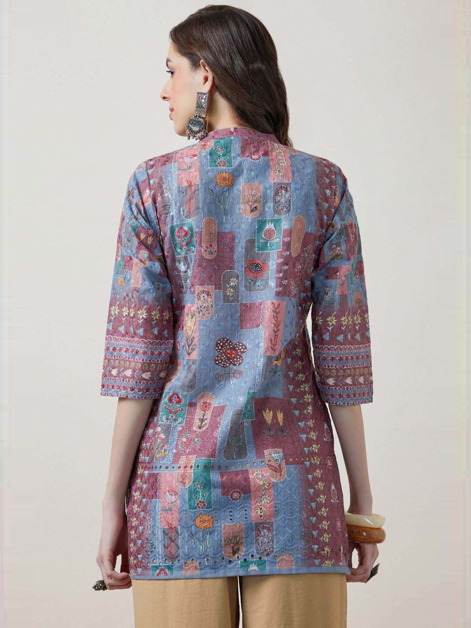 Soch Blue & Pink Embroidered Tunic