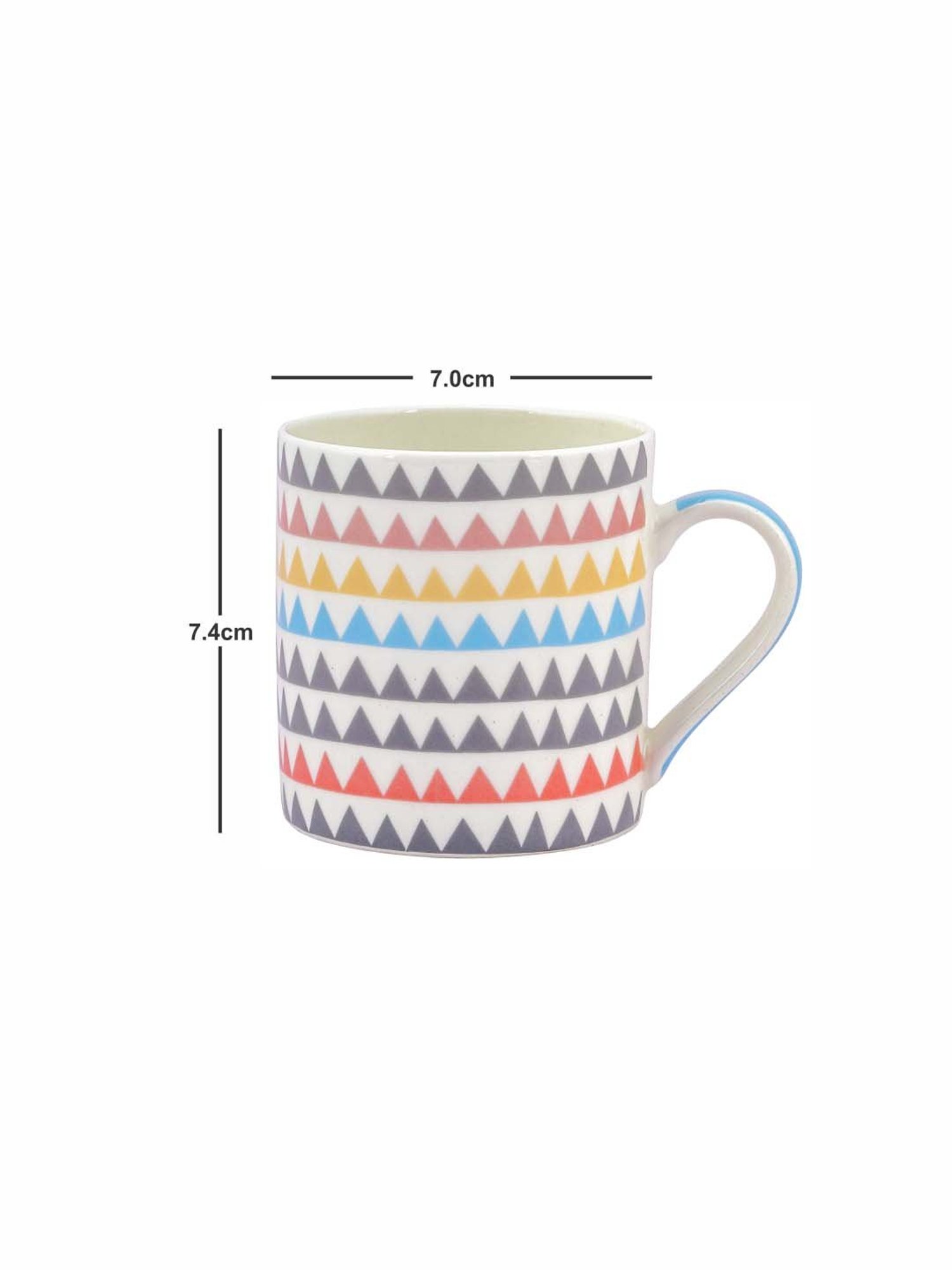 Goodhomes Multicolor Bone China Tea Cups (210 ml) - Set of 6