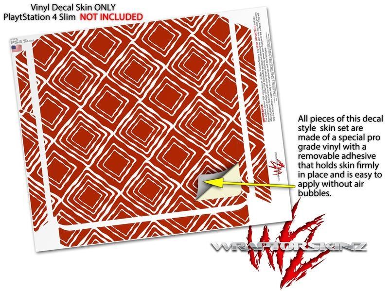 Wavey Red Dark Skin fits Sony PS4 Slim Gaming Console