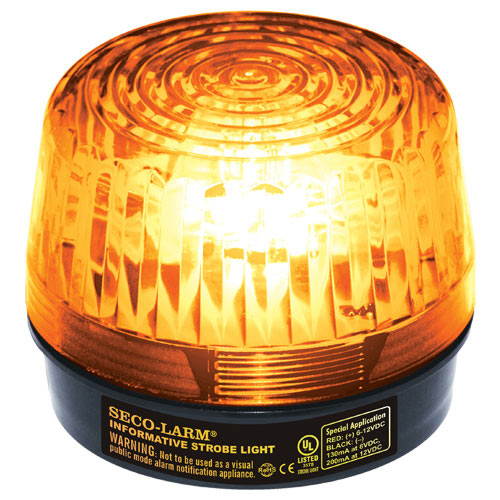 Seco-Larm Enforcer LED Strobe Light with Built-In Programmable Siren, Amber (SL-1301-SAQ/A)