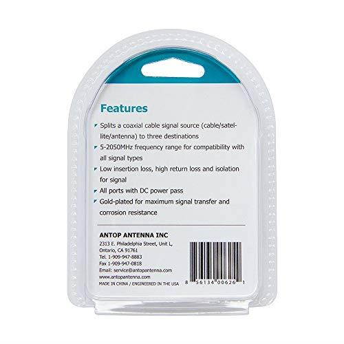 4322231244 Coaxial Cable Splitter for Satellite TV Antenna Signals 2GHz 52050MHz 4Way