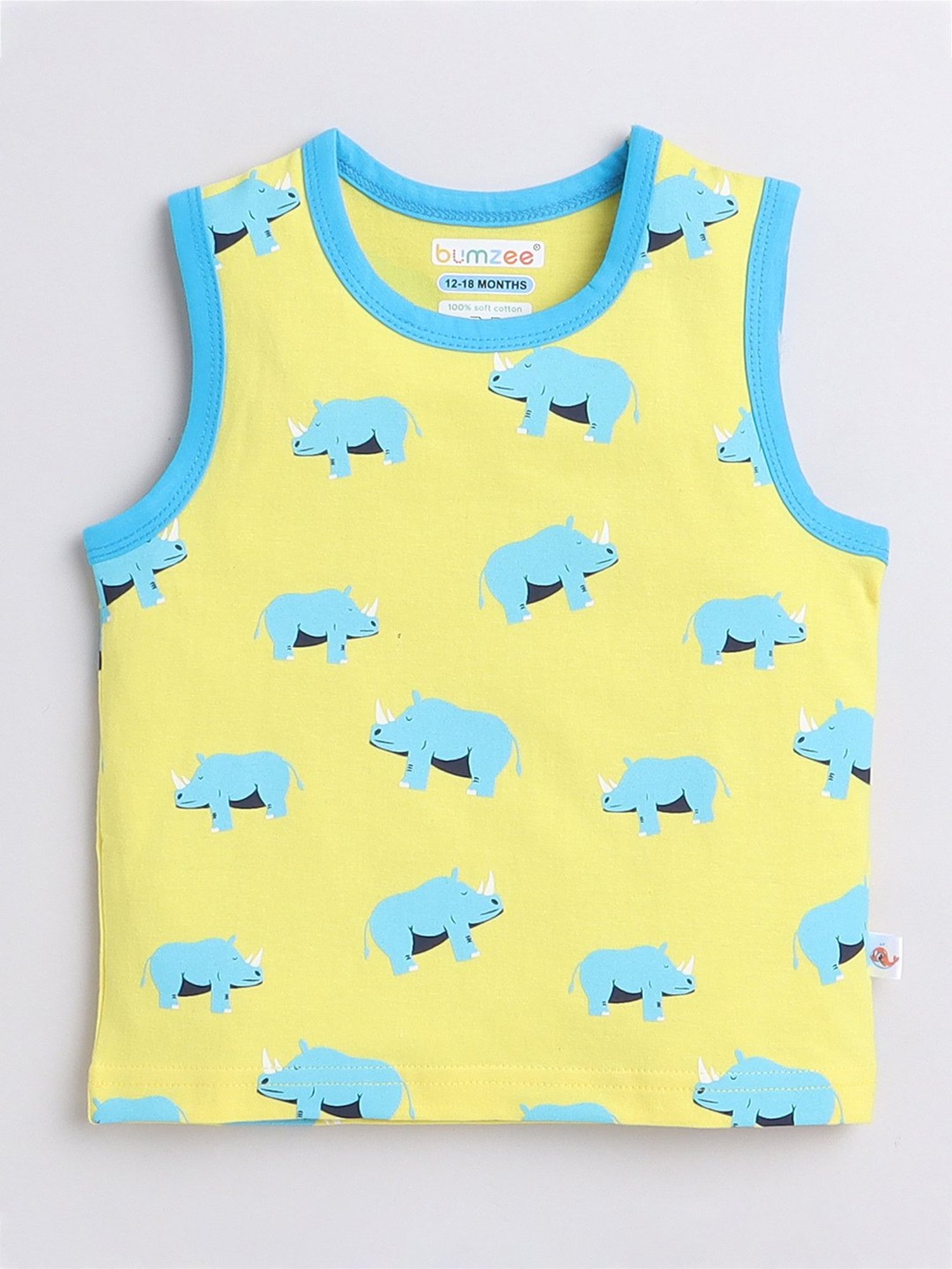 Bumzee Kids Blue & Yellow Printed T-Shirt (Pack Of 2)