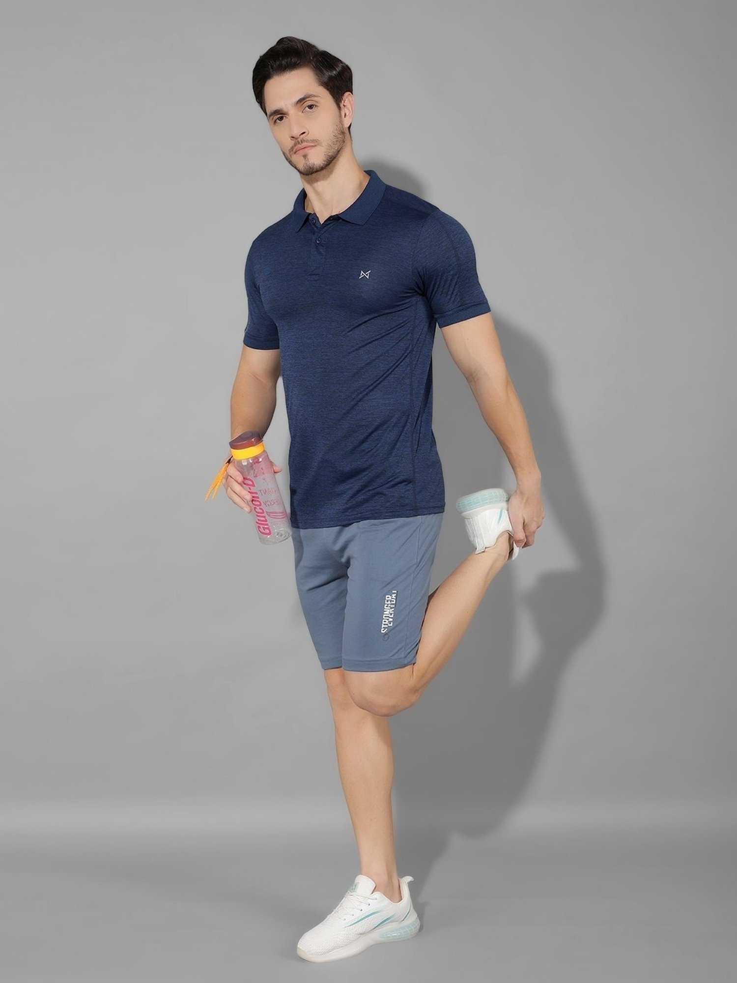 Force NXT Indigo Regular Fit Self Pattern Sports Polo